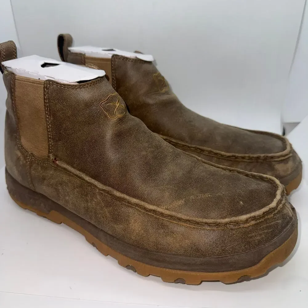 Twisted X Chelsea Driving Moc Bomber Boots Men’s US 12 Brown Leather MXCG001